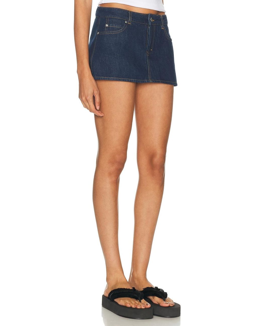 GRLFRND Blue Evette Micro Skort