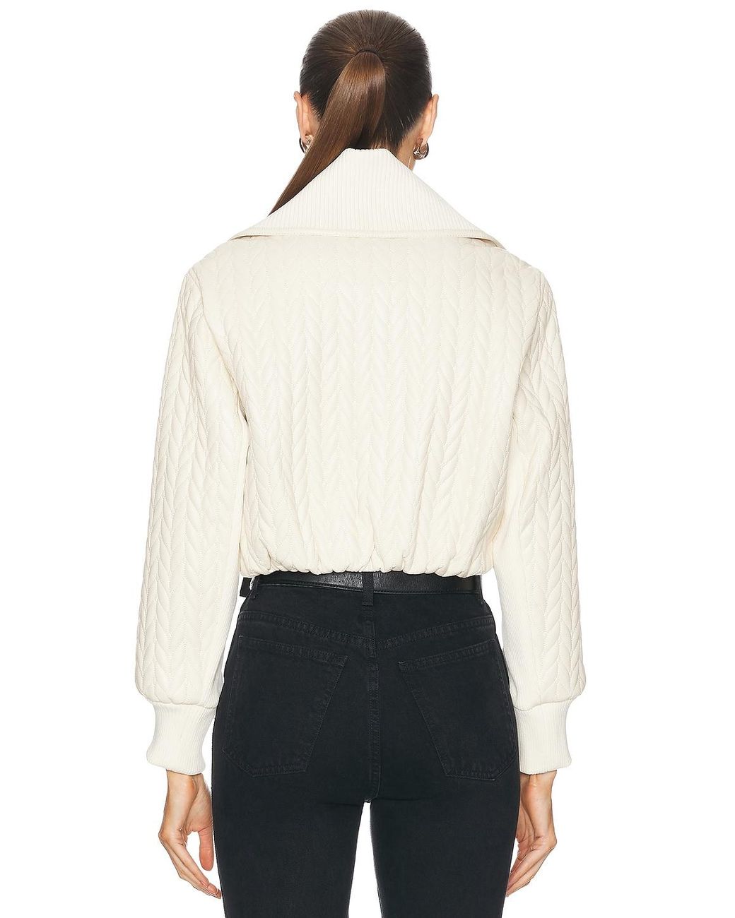 Jonathan Simkhai White Palmer Quilted Cropped Jacket