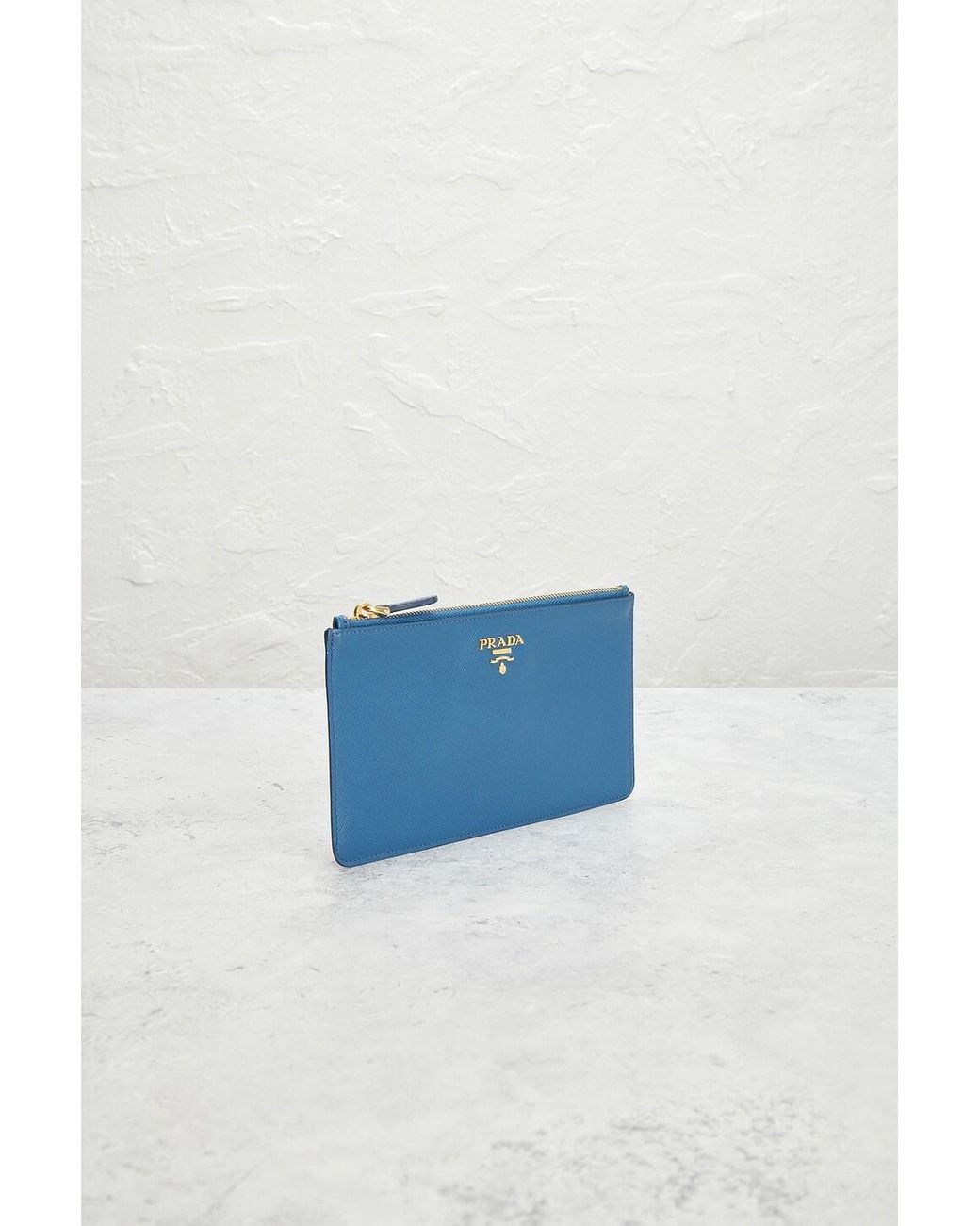 Prada Blue Saffiano Pouch