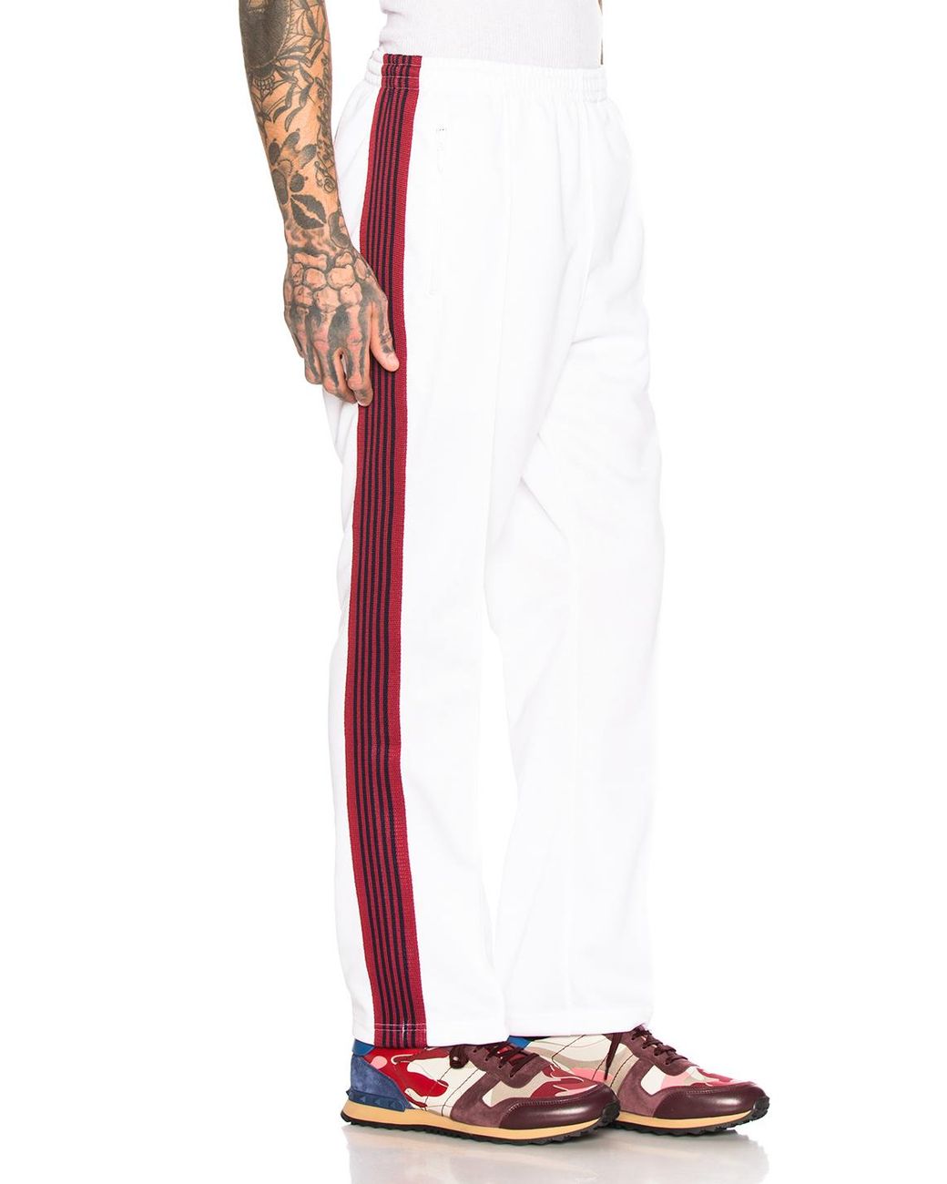 Needles Narrow Track Pant in White for 
