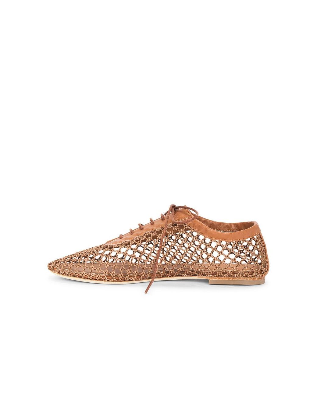 Staud Brown Kit Lace Up Flat