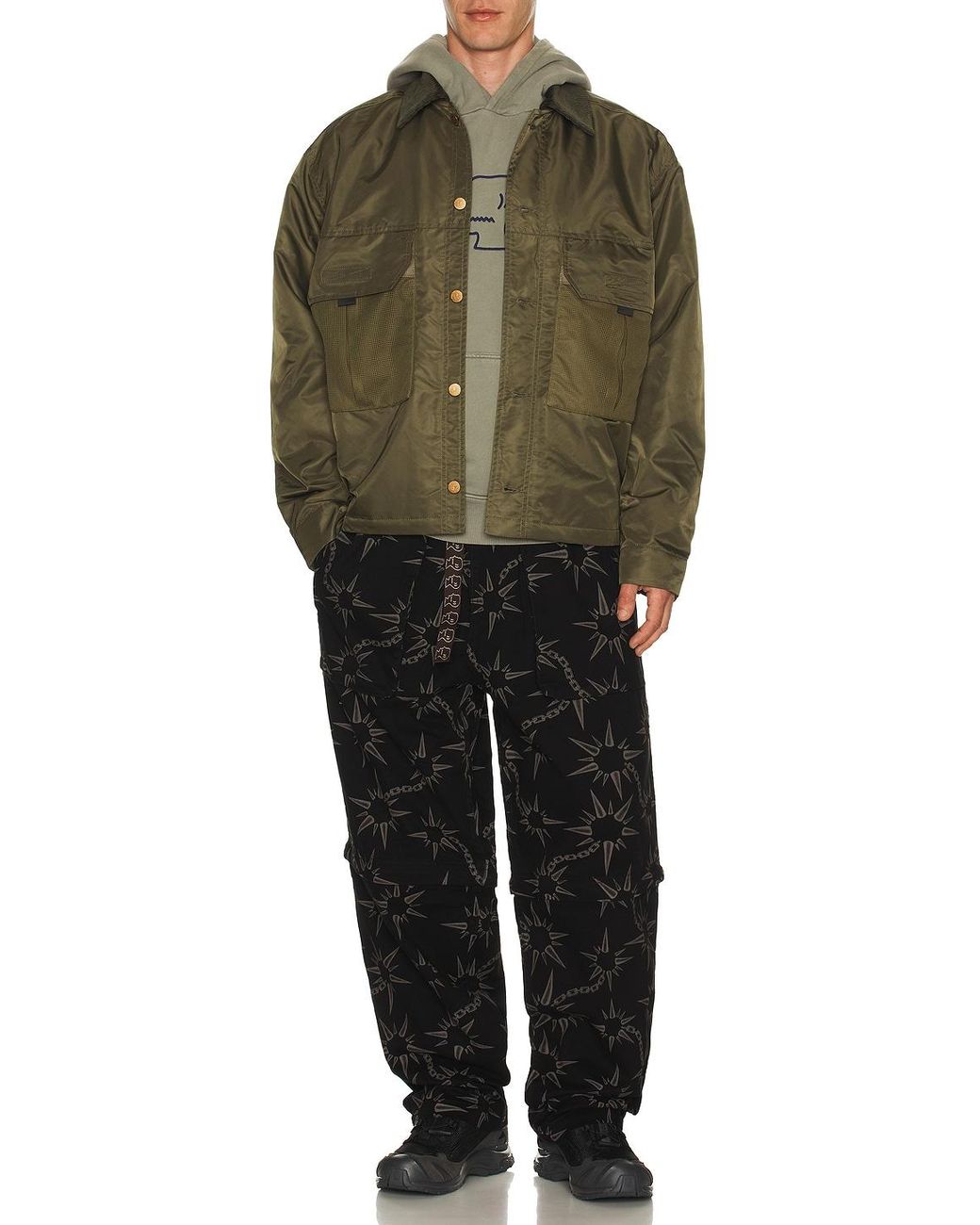 Brain Dead Green Cropped Chore Jacket for men