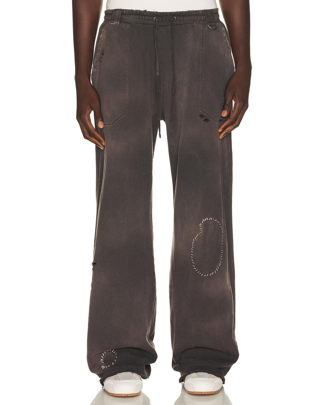 Strike Oil Gray Thrashed Sweatpants for men