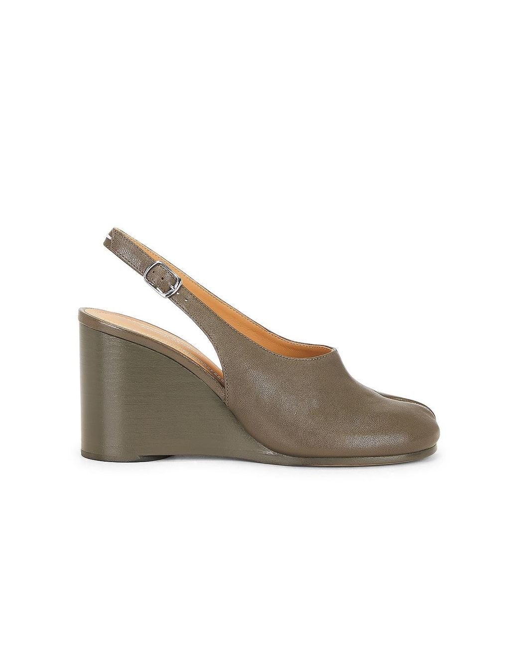 Maison Margiela Brown Tabi Slingback Wedge Pump