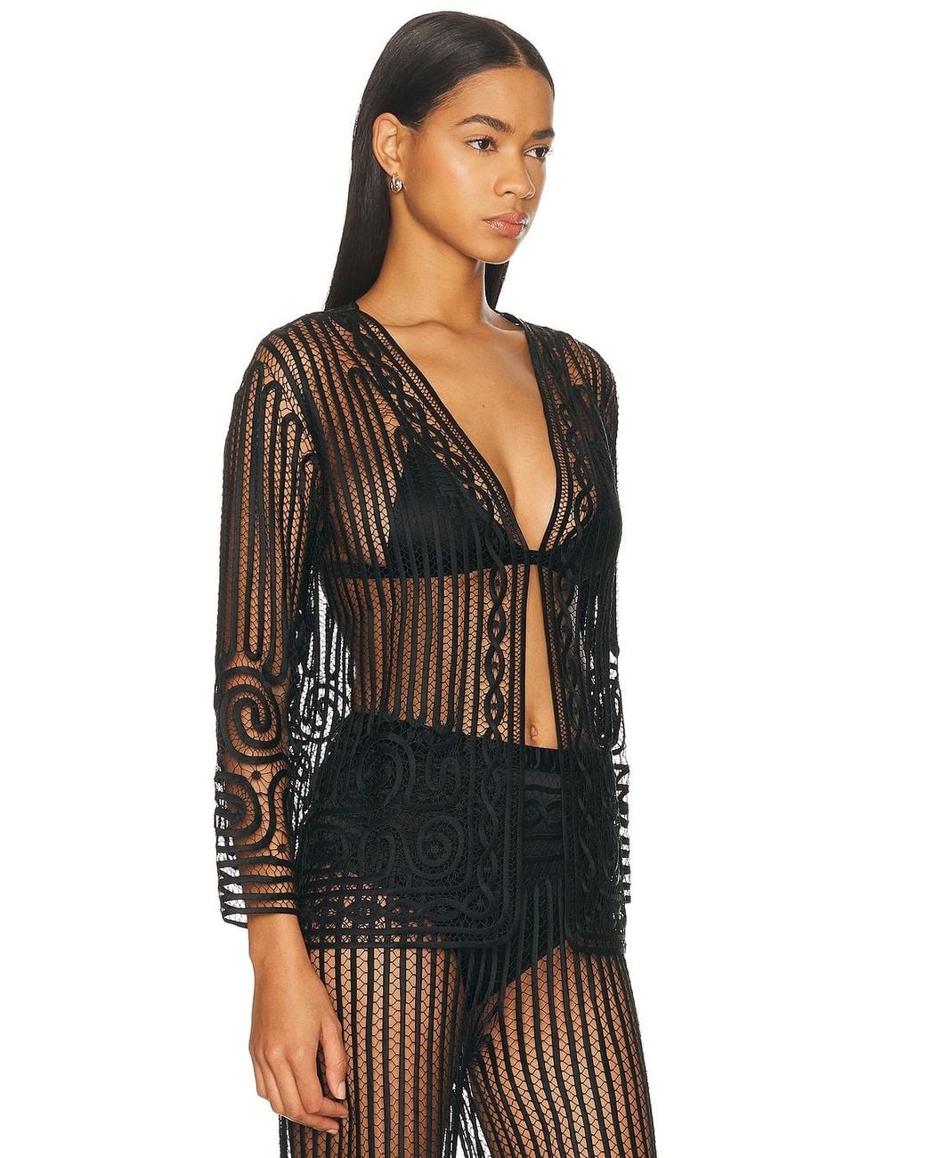 Bode Black Threadwork Top