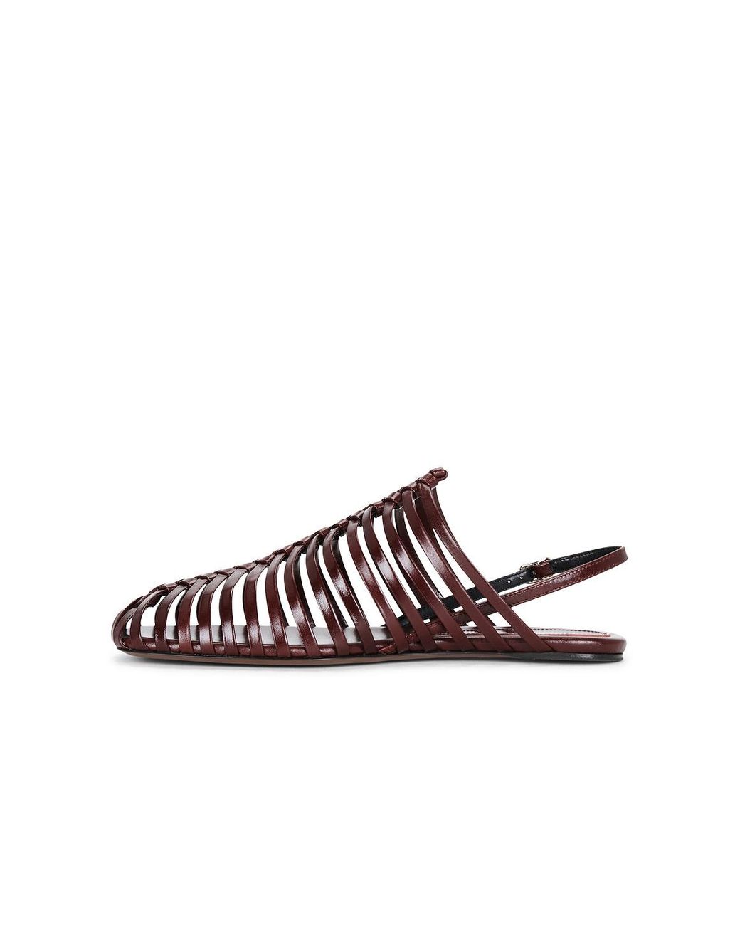 Dries Van Noten Brown Flat Square Toe Open Ballerina Flat