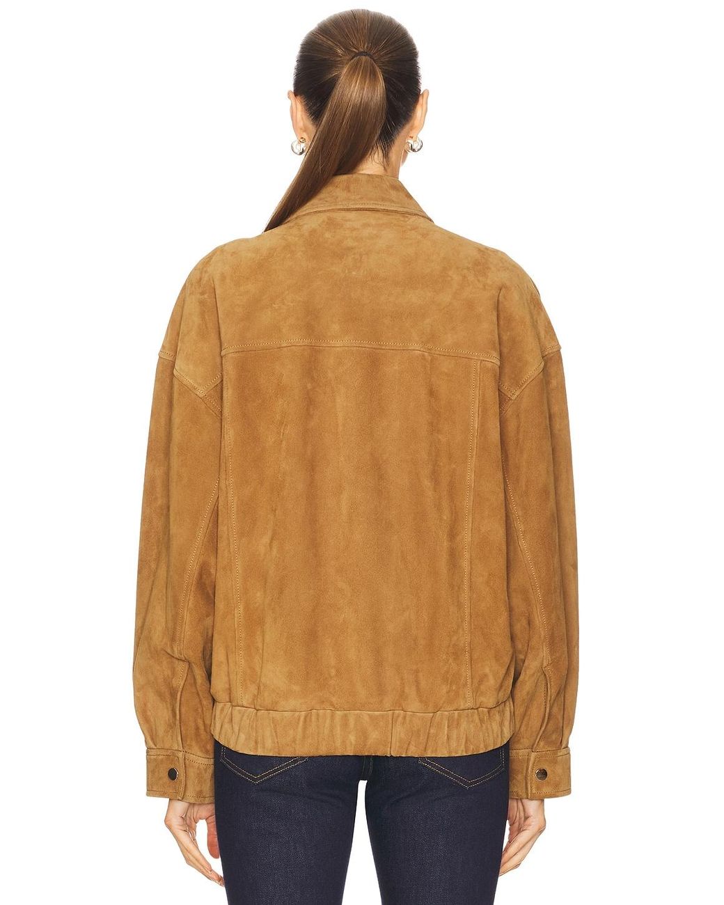 GRLFRND Blue Wren Suede Bomber