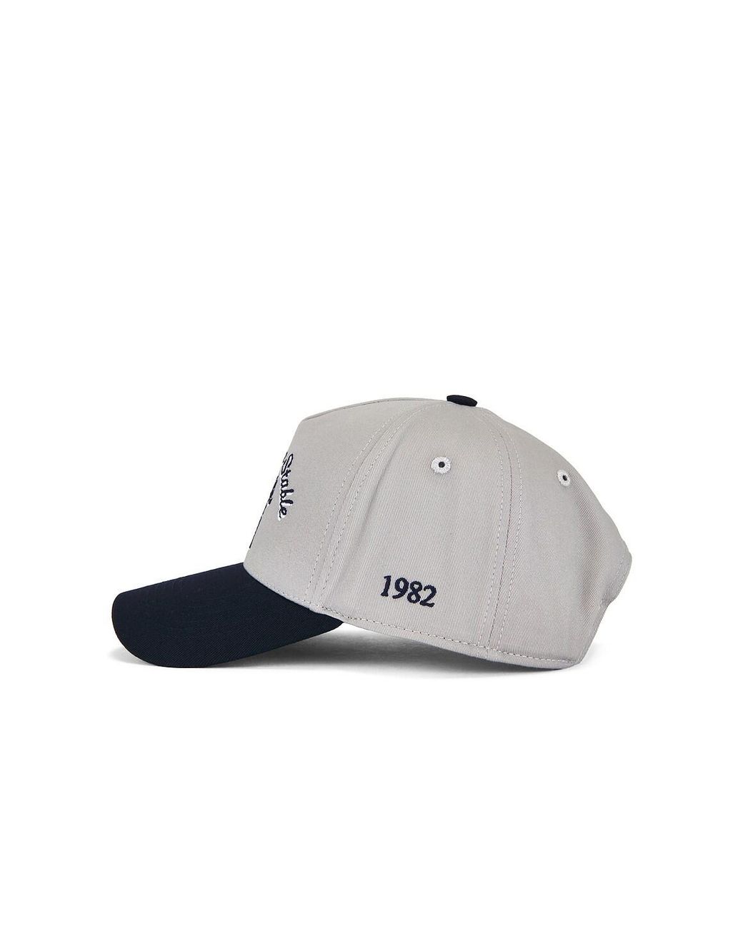 Siegelman Stable Gray Embroidered Five Panel Hat for men