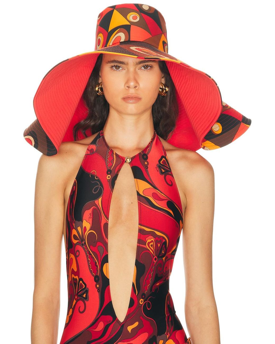 Emilio Pucci Orange Big Silk Hat