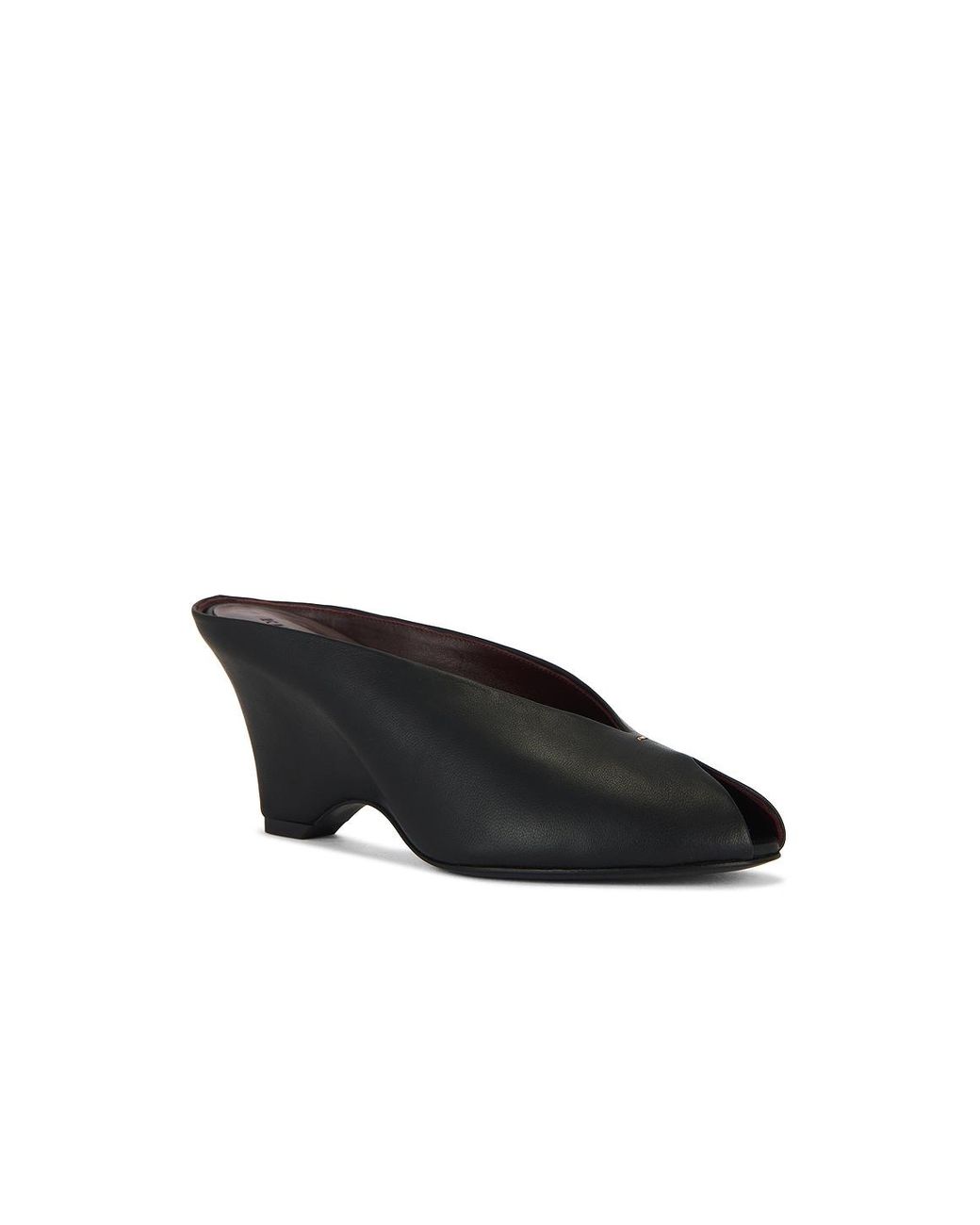 Khaite Black Cloak Peep Toe Mules