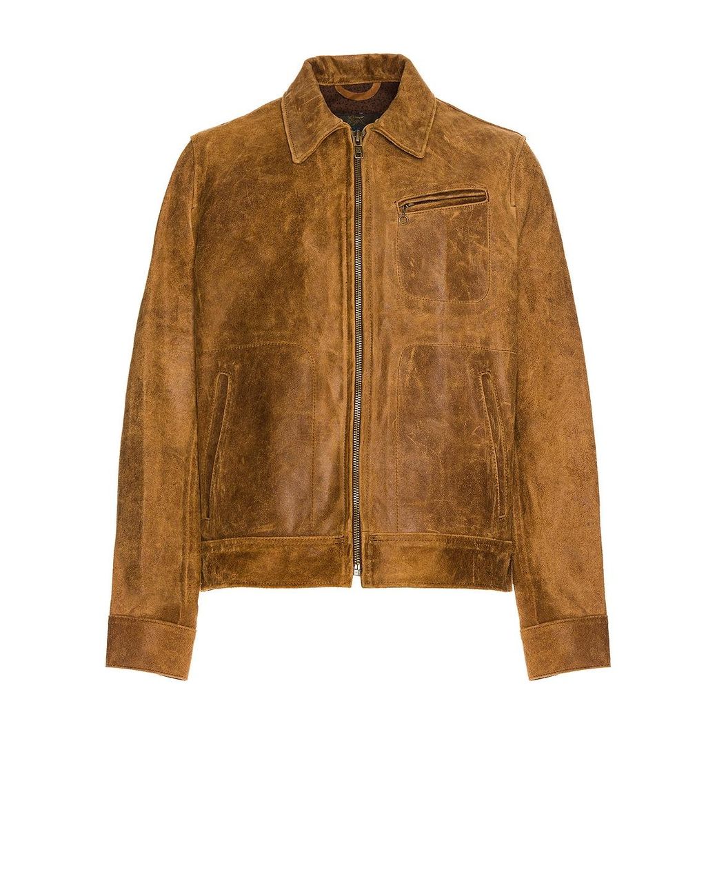 Schott Nyc Brown Duke Unlined Rough Suede Jacket for men