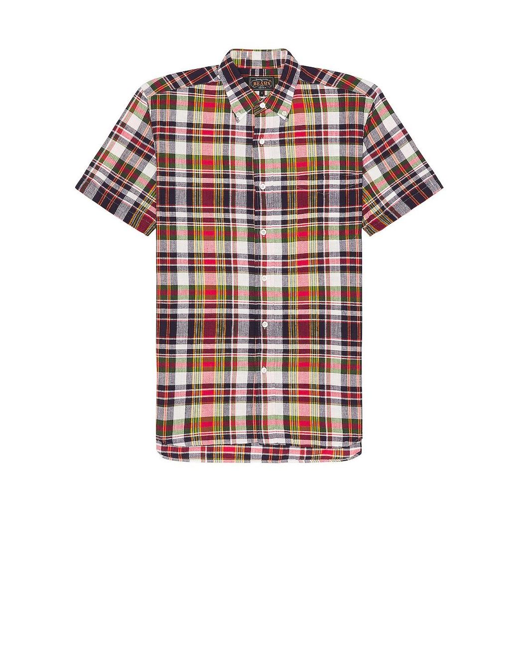 Beams Plus B.d. Short Sleeve Indian Madras Shirt in Red for Men Lyst