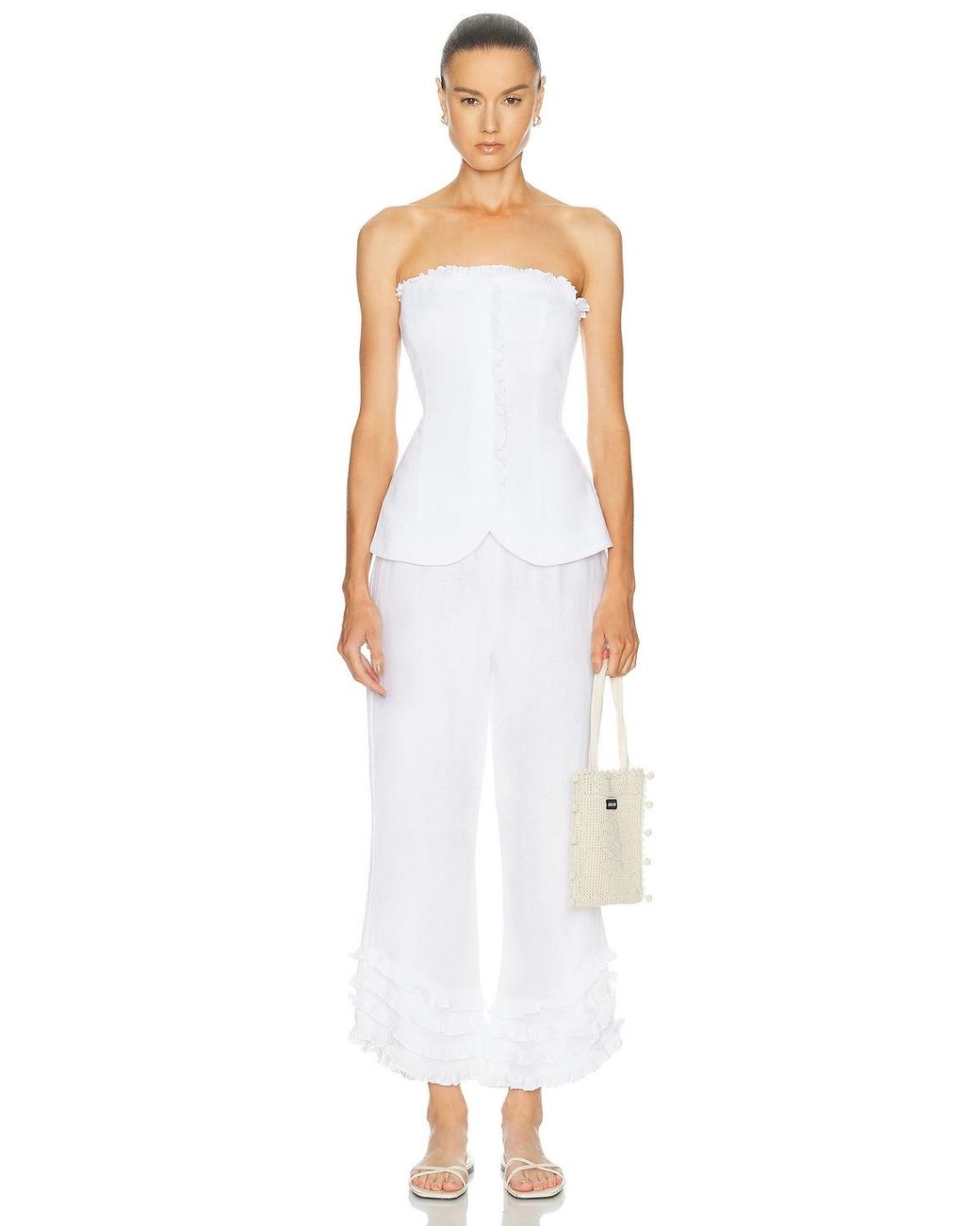 Posse White Florence Strapless Top