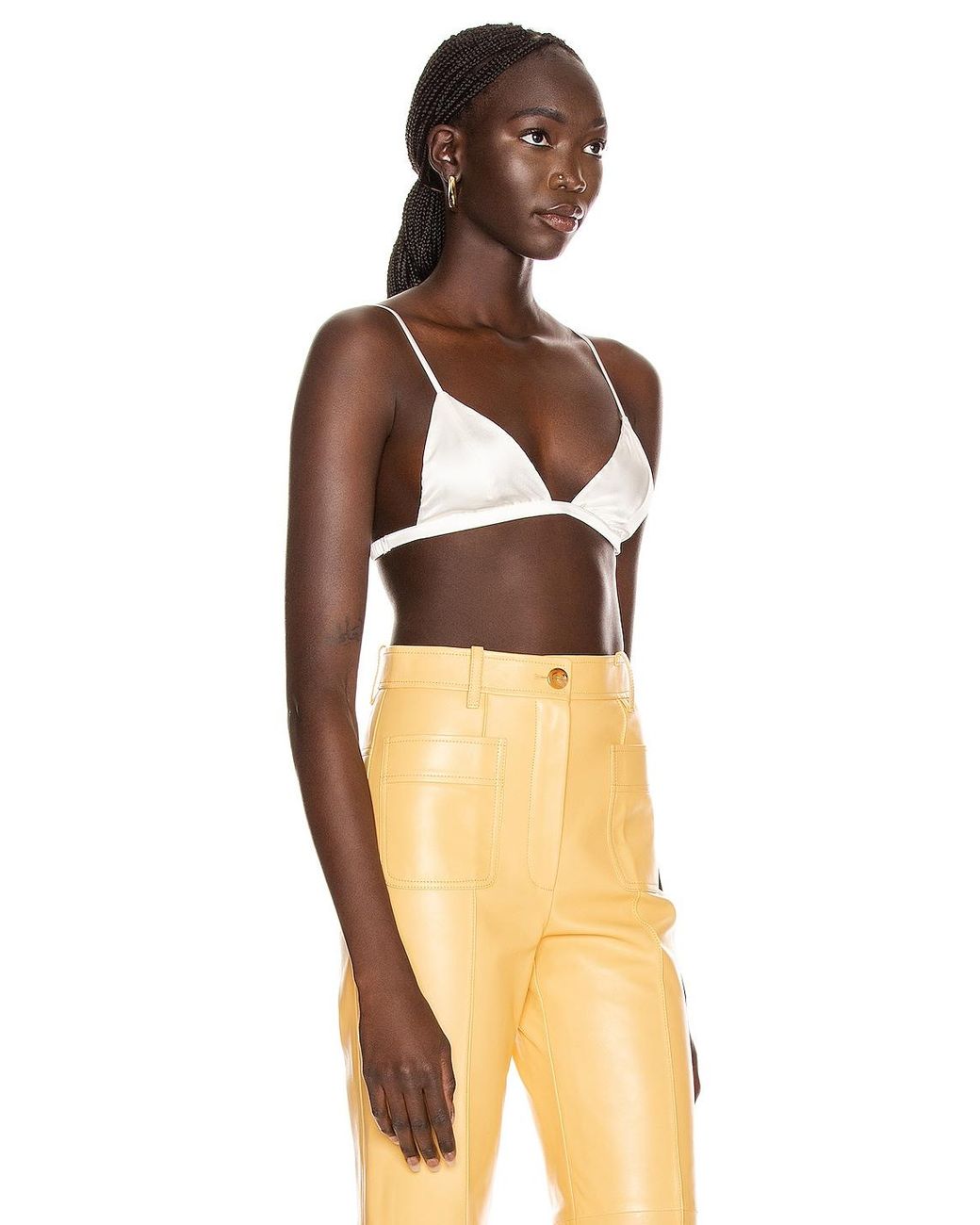 Fleur du Mal White Luxe Triangle Bra