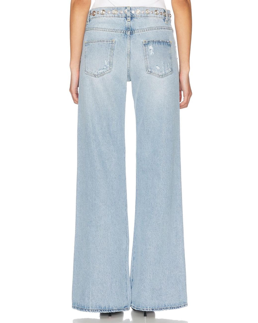 Coperni Blue Studded Wide Leg Jeans