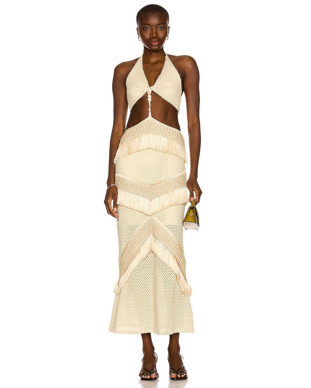 PATBO Fringe \u0026 Lace Sleeveless Cut Out 