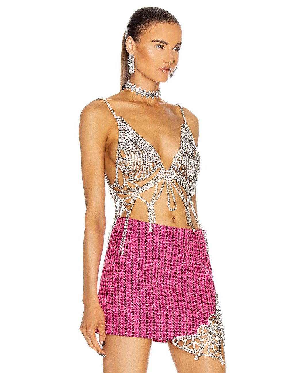Area Crystal Butterfly Net Top | Lyst