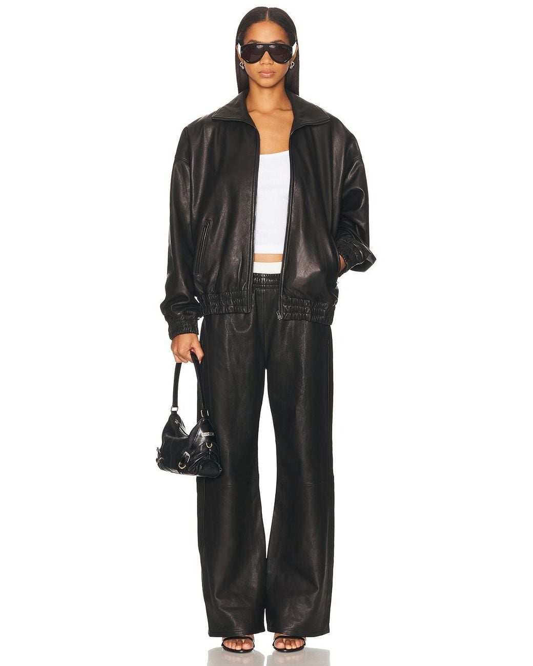 Acne Black Lemmy Crop Leather Jacket