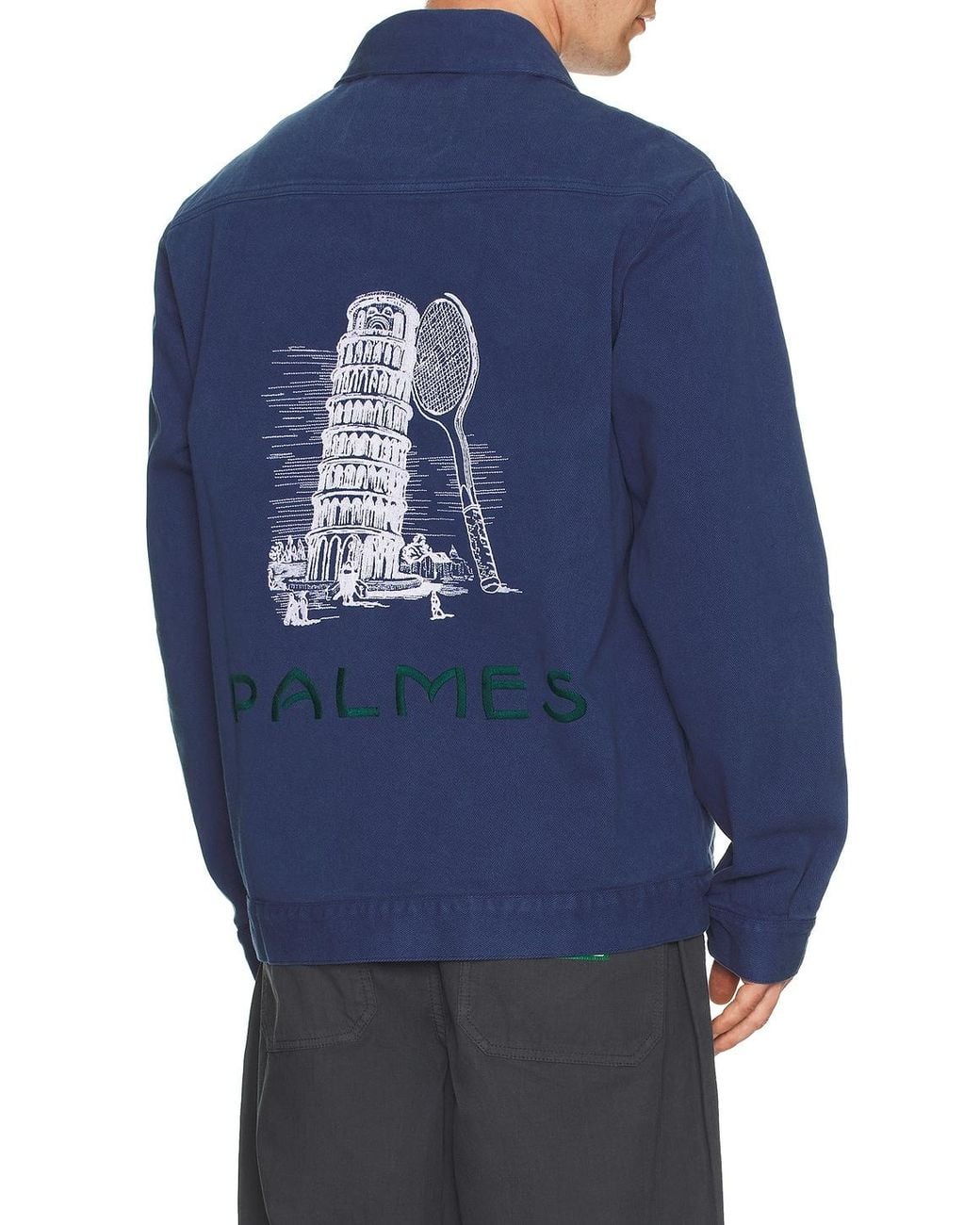 Palmes Blue Zip Jacket for men