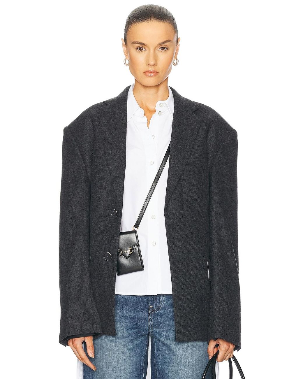 Helmut Lang Blue Oversized Blazer