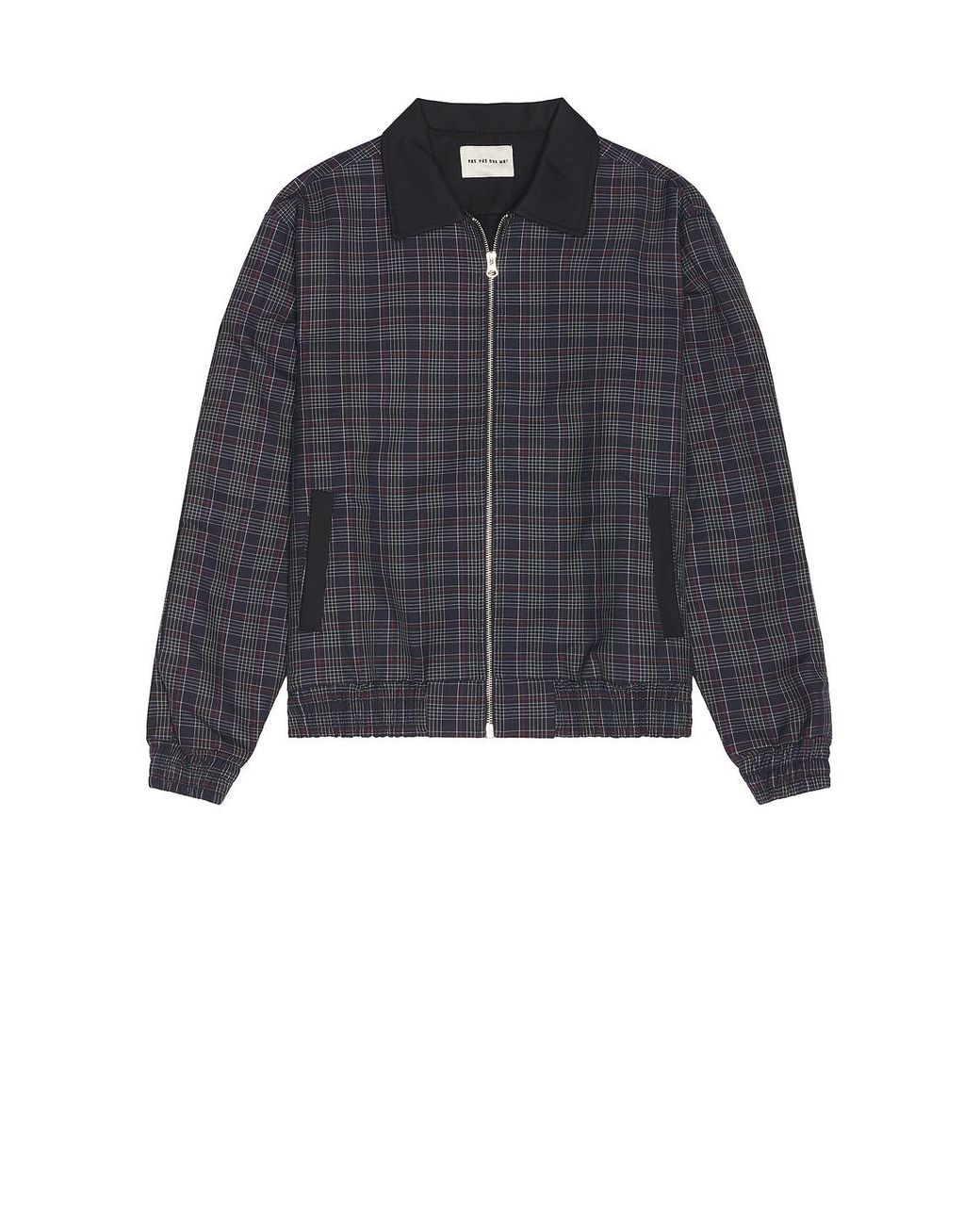 Pas Une Marque Gray Plaid Bomber Jacket for men