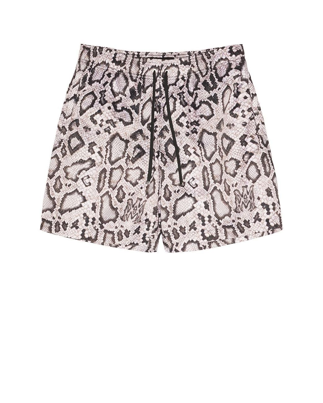 Amiri White Snake Swim Trunk for men