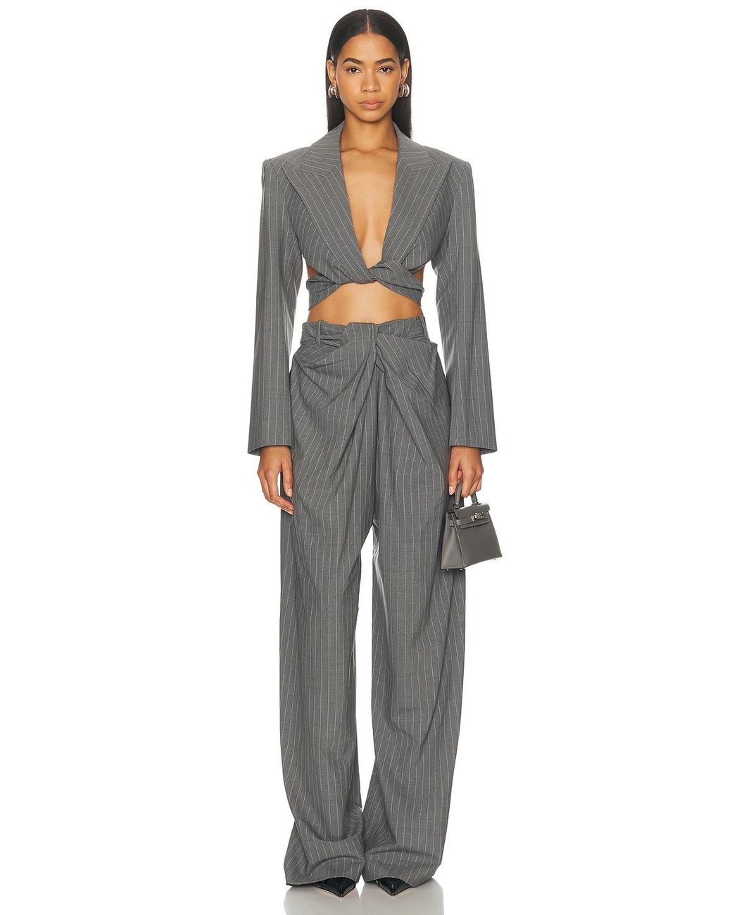 Monse Gray Twist Blazer