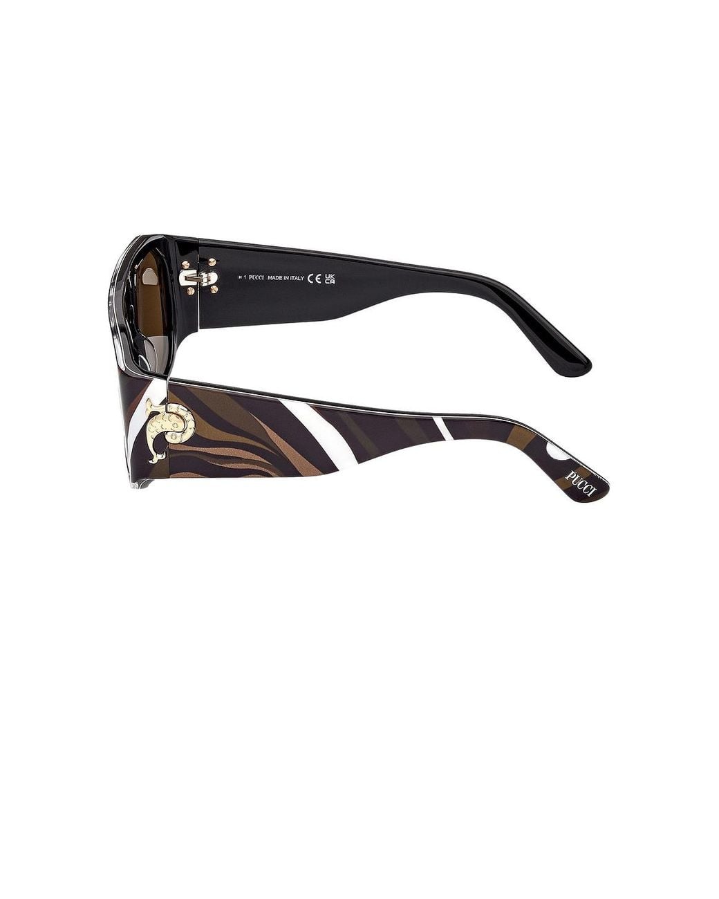 Emilio Pucci Brown Rectangular Sunglasses