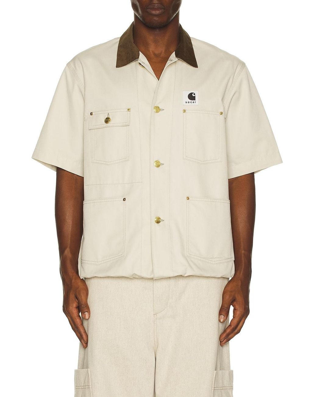 Sacai X Carhartt Wip Duck Shirt in Natural for Men | Lyst