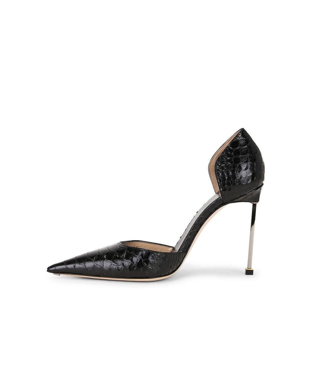 Tom Ford Black Printed Python D'Orsay Pump