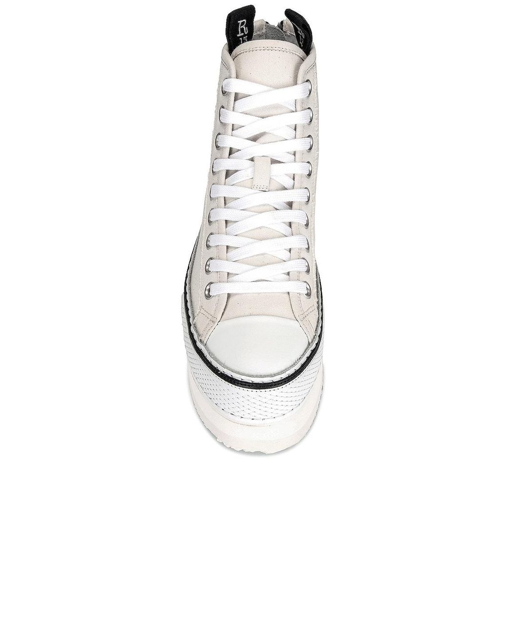 R13 White Platform High Top Sneaker
