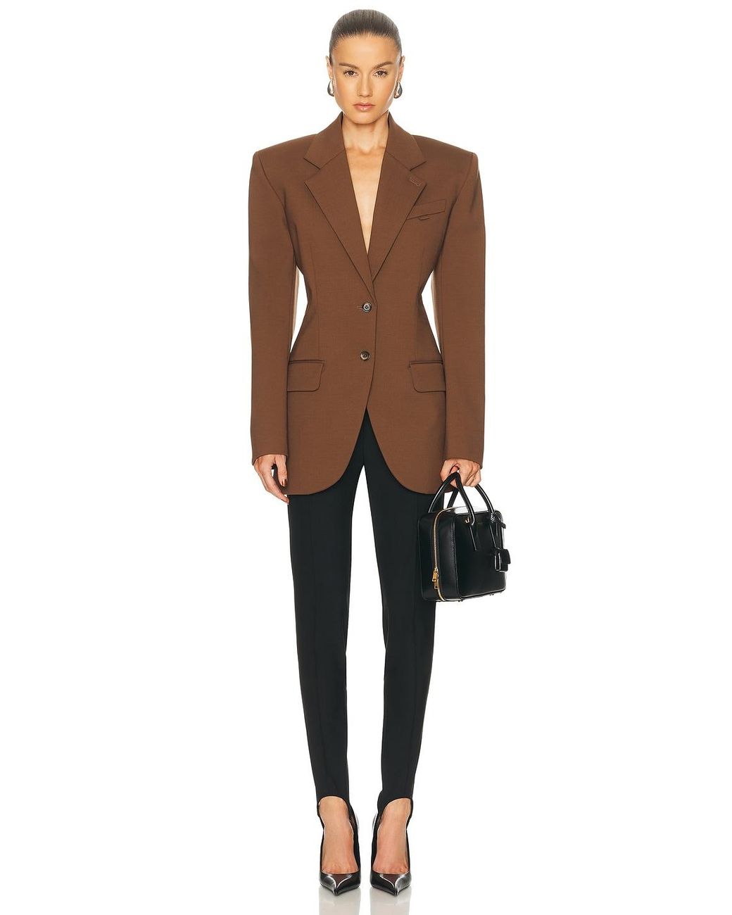 Mugler Brown Tailored Blazer