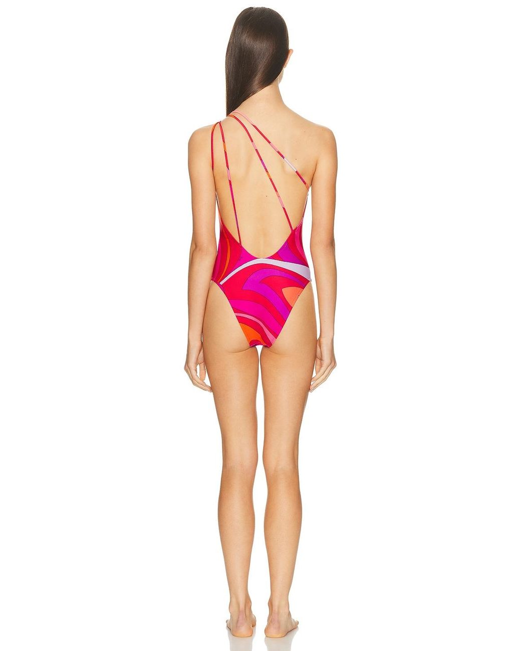 PUCCI One Piece Swimsuit in Red | Lyst