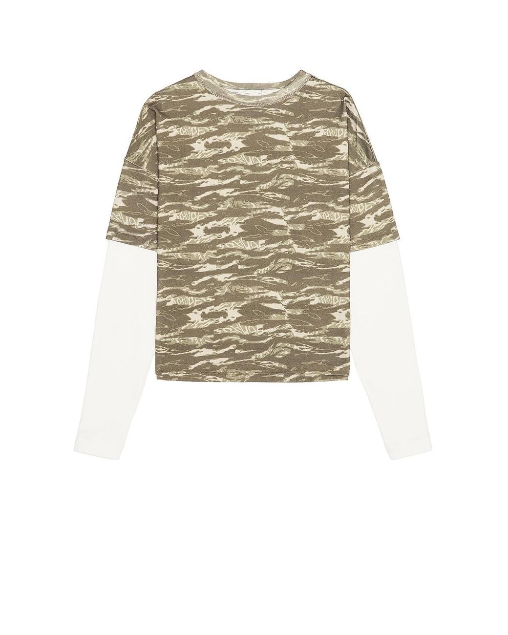 Rhude Multicolor Tiger Camo Double Layer Tee for men