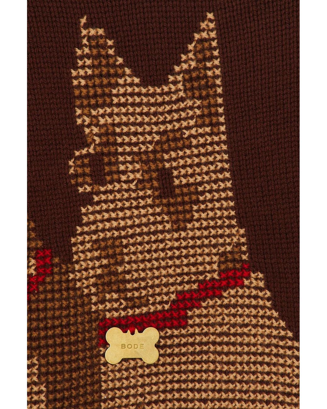 Bode Brown Scottie Sweater