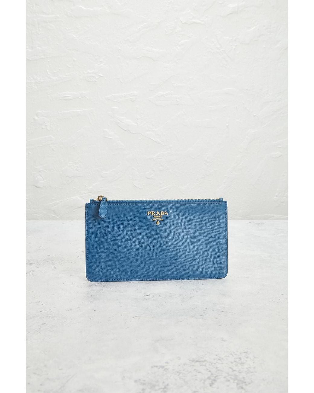 Prada Blue Saffiano Pouch