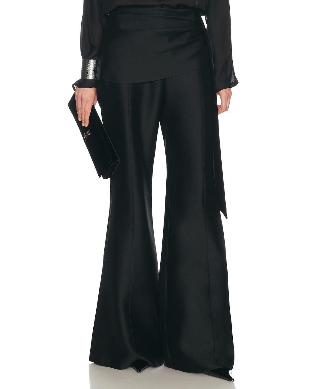 Zimmermann Black Clash Draped Flare Pant
