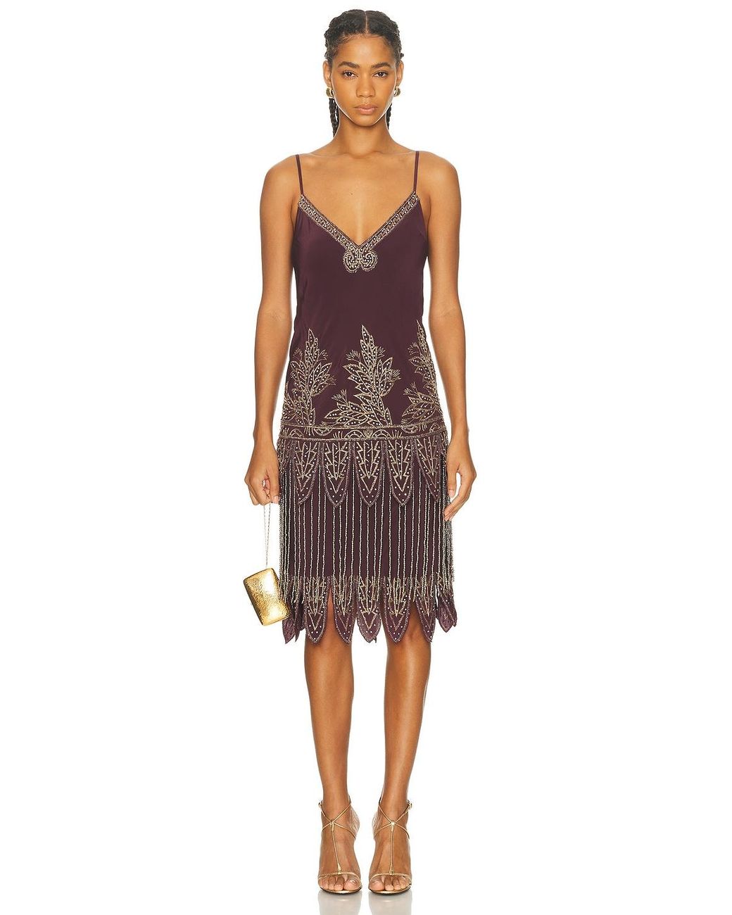 Bode Beaded Epoque Dress in Purple | Lyst