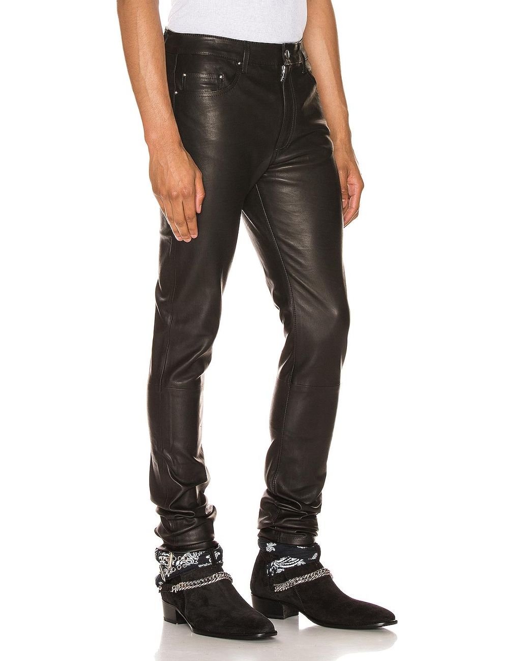 amiri leather pants