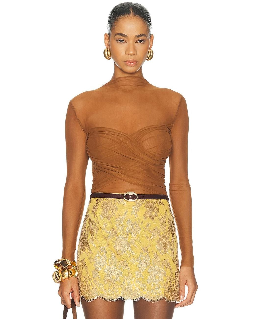 SER.O.YA Yellow Saffy Mesh Top