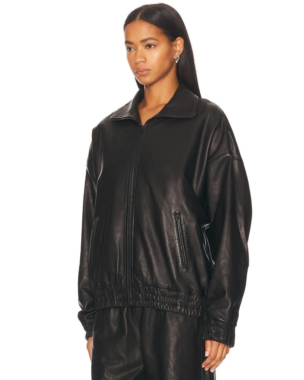 Acne Black Lemmy Crop Leather Jacket