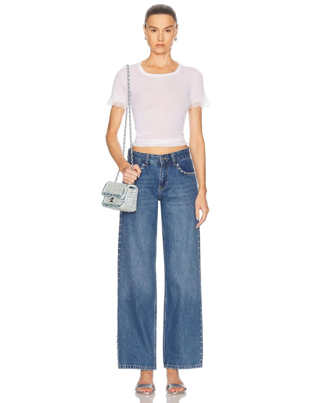 Sandy Liang Blue Updo Straight Leg Jeans