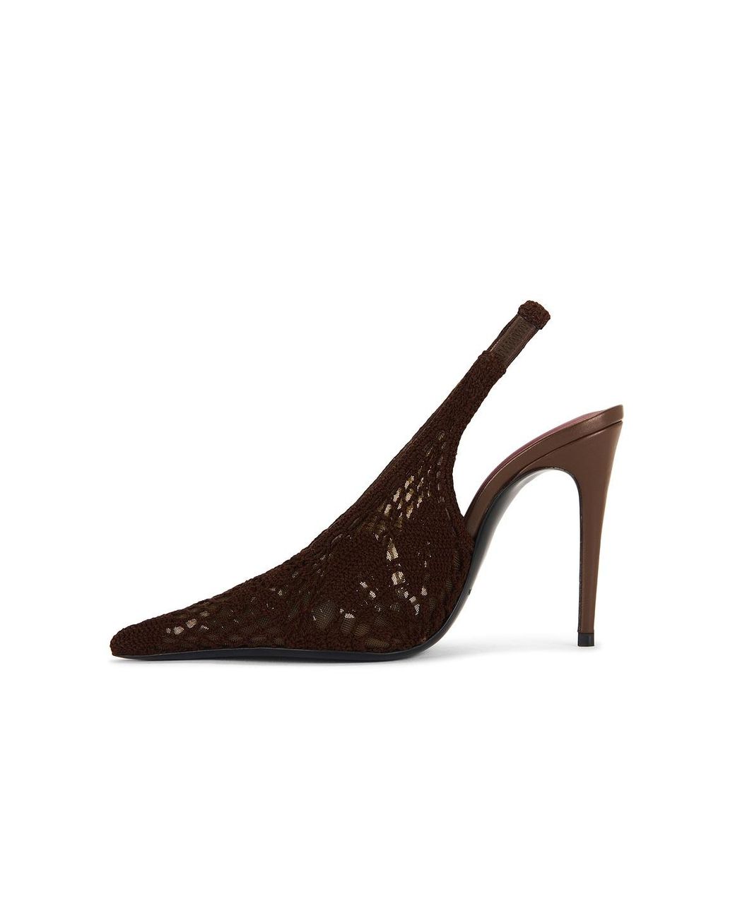 Magda Butrym Brown Slingback Crochet Pump