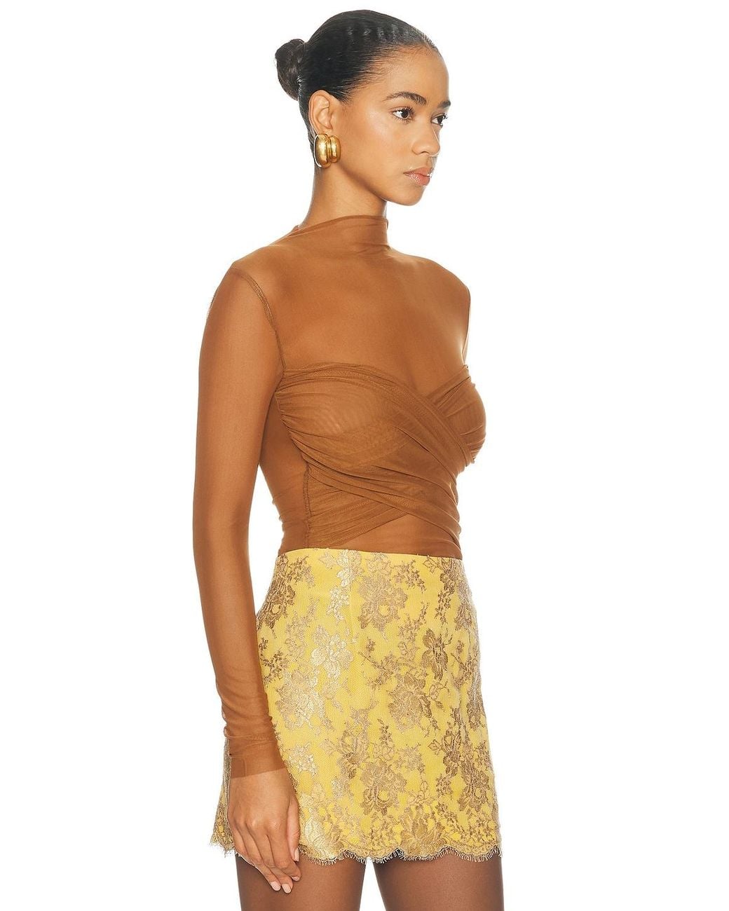 SER.O.YA Yellow Saffy Mesh Top