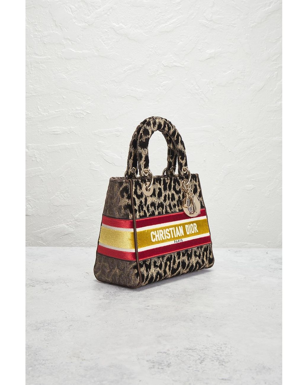 Dior Brown Leopard Lady D-Lite Handbag