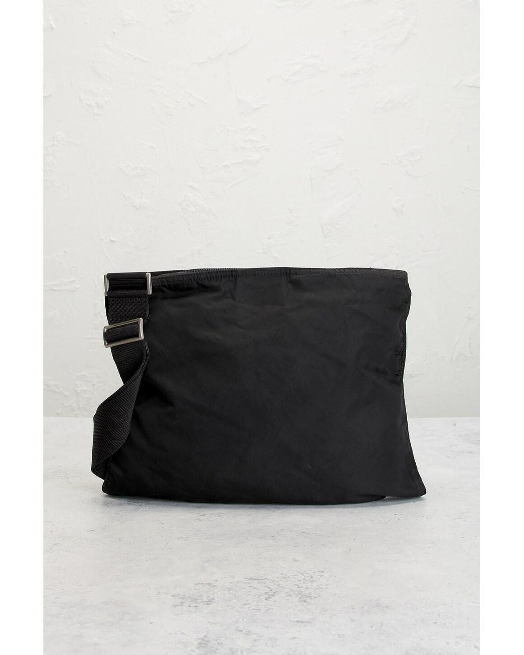 Prada Black Tessuto Mini Flat Messenger Bag