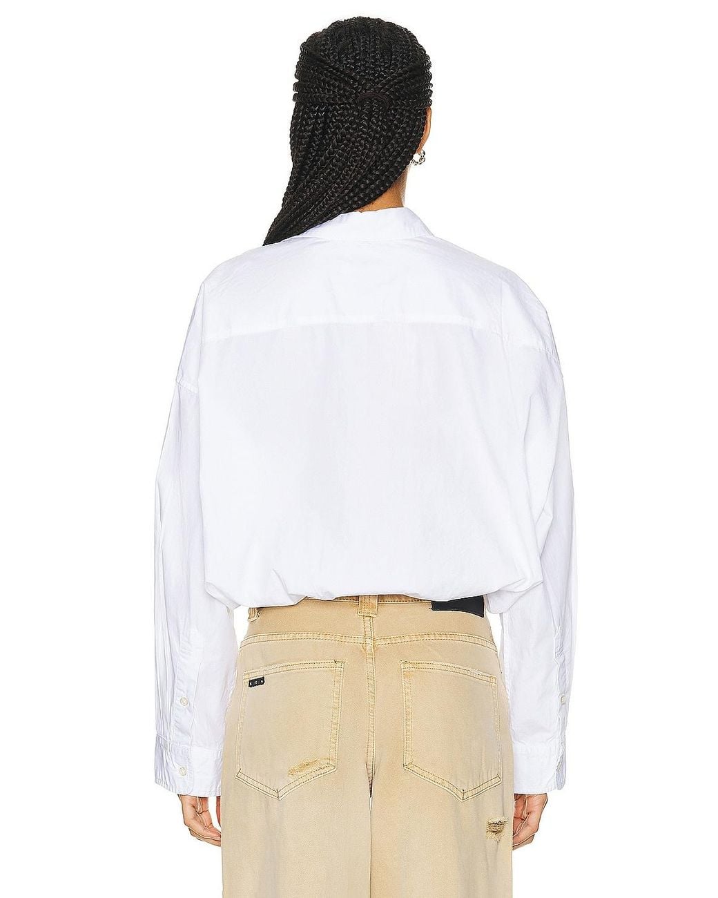 R13 White Crossover Bubble Top