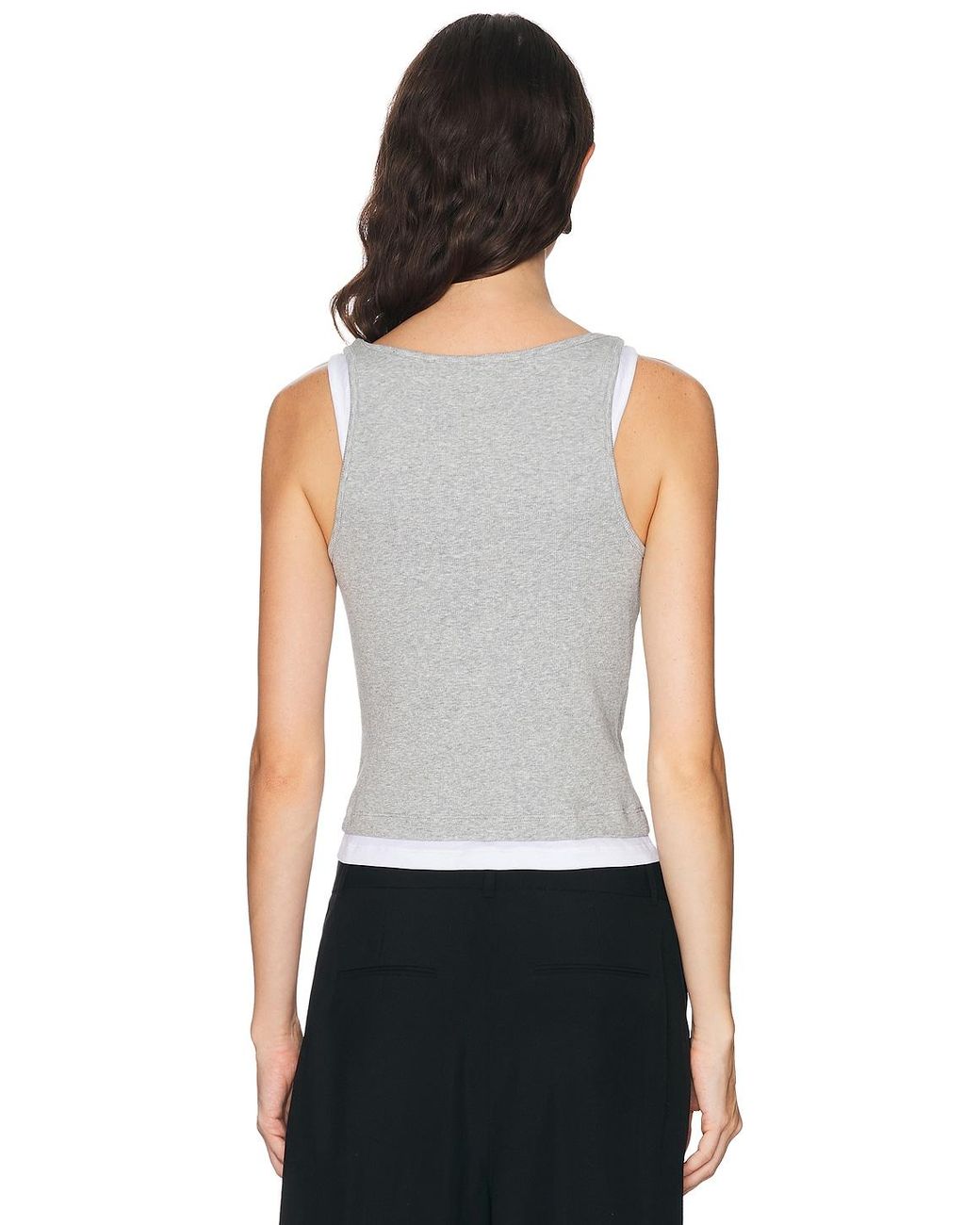 Mimchik White Double Layer Knotted Tank Top