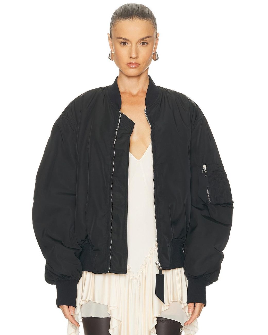 The Attico Black Bomber Jacket