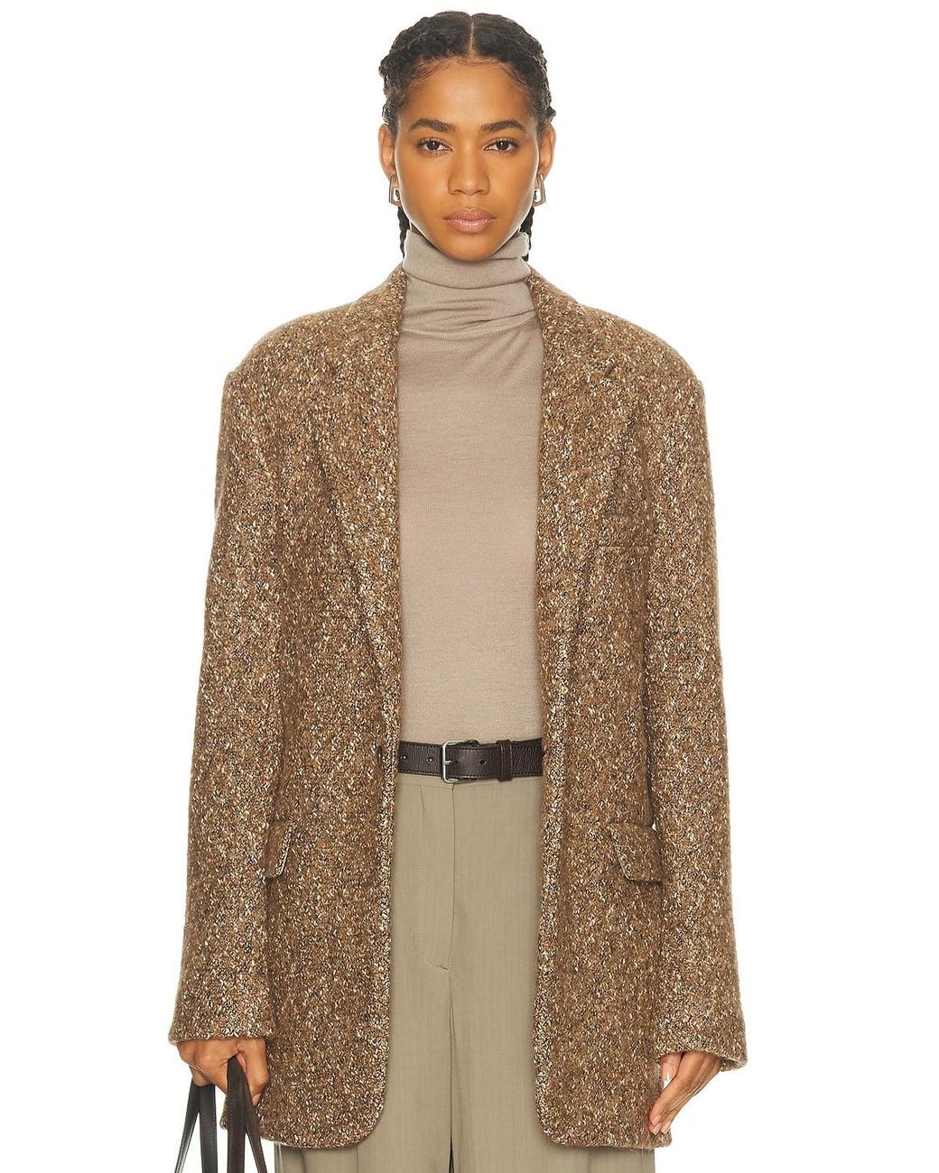 R13 Brown Oversized Ragged Blazer